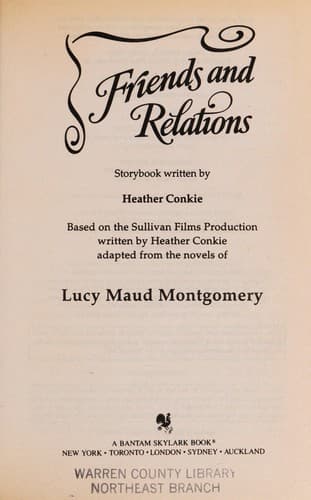 Cover of Friends and Relations (Road to Avonlea No. 26)