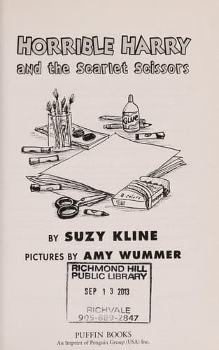 Cover of Horrible Harry and the scarlet scissors