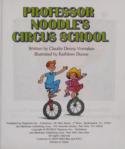 Cover of Professor Noodle's circus school