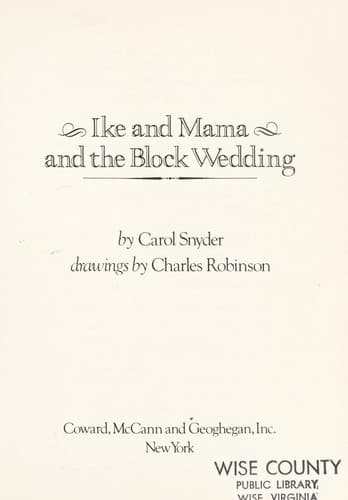 Cover of Ike and Mama and the block wedding
