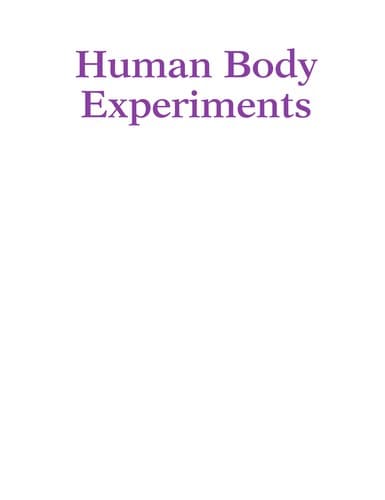 Cover of Human body experiments