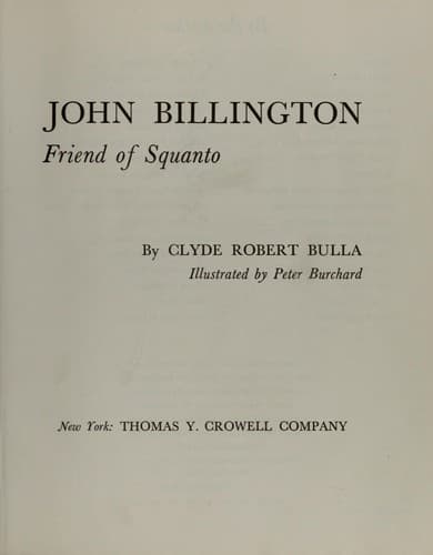 Cover of John Billington, friend of Squanto
