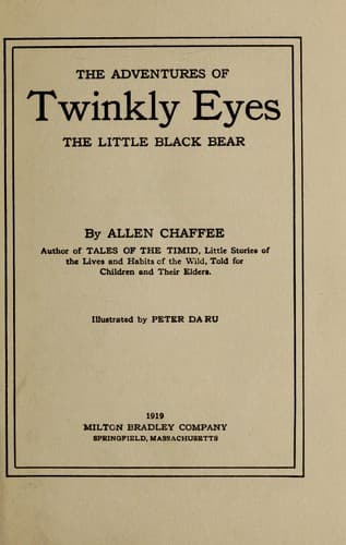 Cover of The adventures of Twinkly Eyes, the little black bear