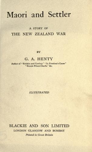 Cover of Maori and settler