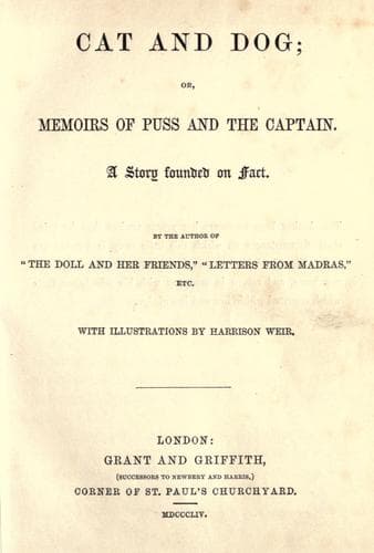Cover of Cat and dog; or, Memoirs of Puss and the captain