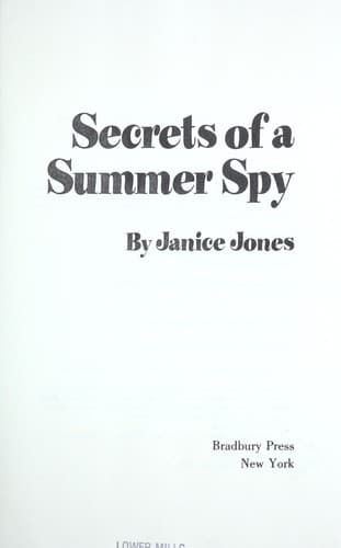 Cover of Secrets of a summer spy
