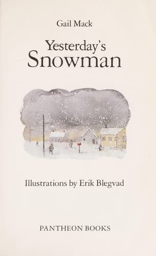 Cover of Yesterday's snowman