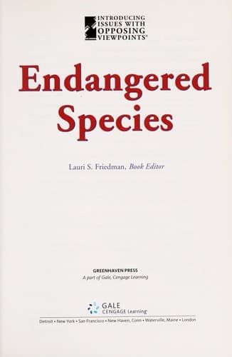 Cover of Endangered species