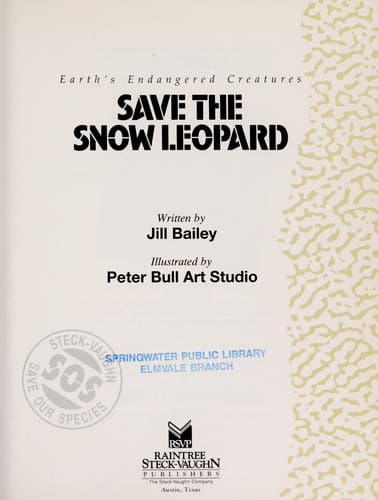 Cover of Save the snow leopard