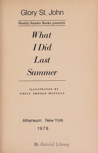 Cover of What I did last summer